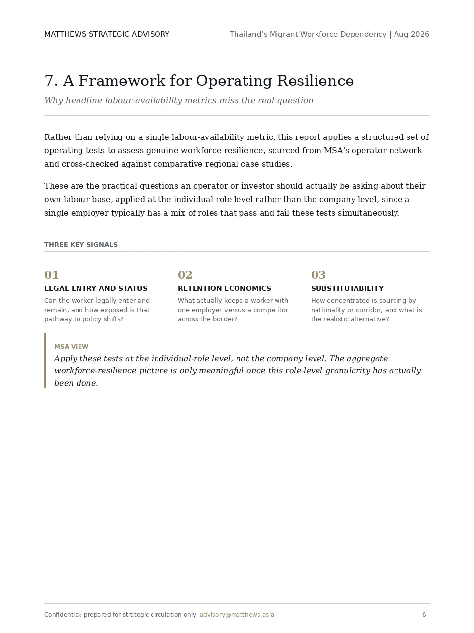 Sample page from The Labour Gap, showing the operating-resilience testing framework